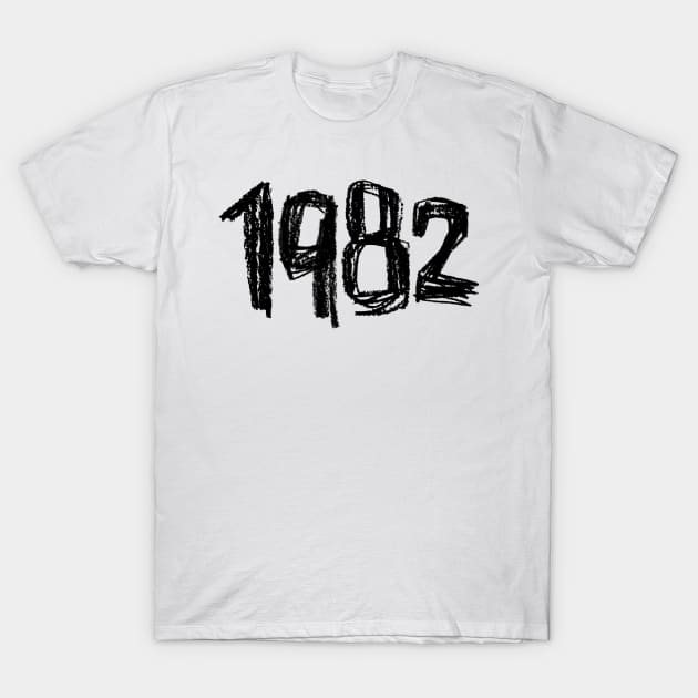 1982 Birthday, Born in 1982 T-Shirt by badlydrawnbabe